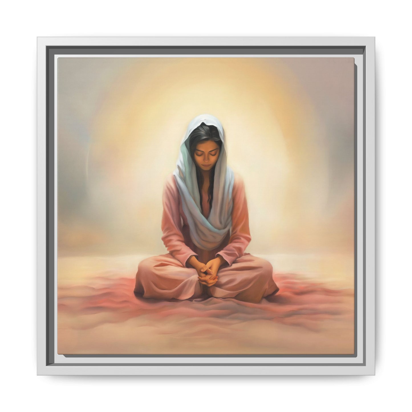 Stillness Canvas Print Artwork, Framed Wall Decor, Female Discipleship, Serene Stillness Painting, Multi-color Matte Picture