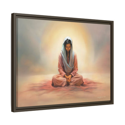 Stillness Christian Matte Canvas Print Artwork Framed, Female Discipleship Meditation Art, Stillness Artwork, Stillness Artwork, Framed (Multi-color)