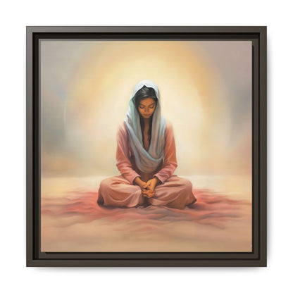 Stillness Christian Matte Canvas Print Artwork Framed, Female Discipleship Meditation Art, Stillness Artwork, Stillness Artwork, Framed (Multi-color)