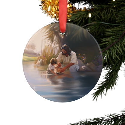 We Are His Children, Acrylic Ornament with Ribbon, Jesus Christ Ornament, Gift for Her, Gift for Him, Christmas Gift, Christmas Wrapping Ornament