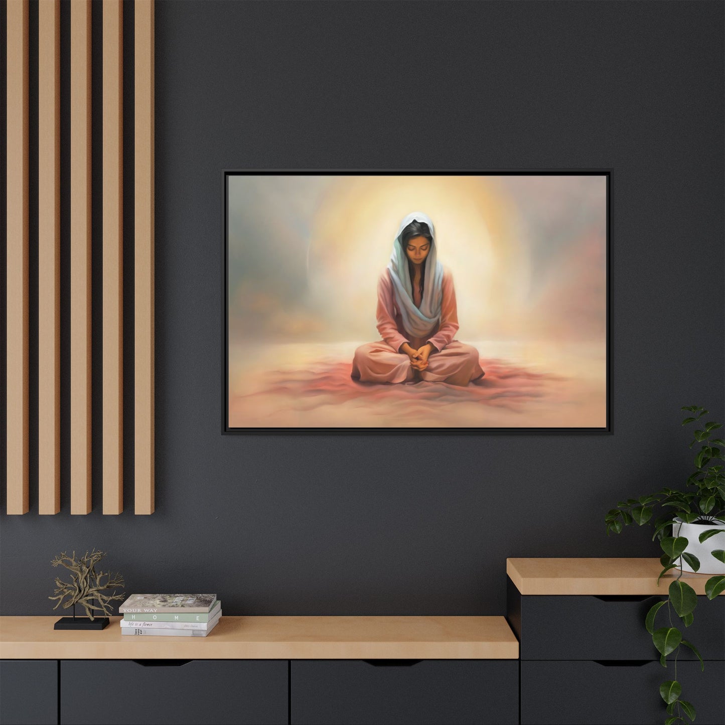 Stillness Canvas Print Artwork, Framed Wall Decor, Female Discipleship, Serene Stillness Painting, Multi-color Matte Picture