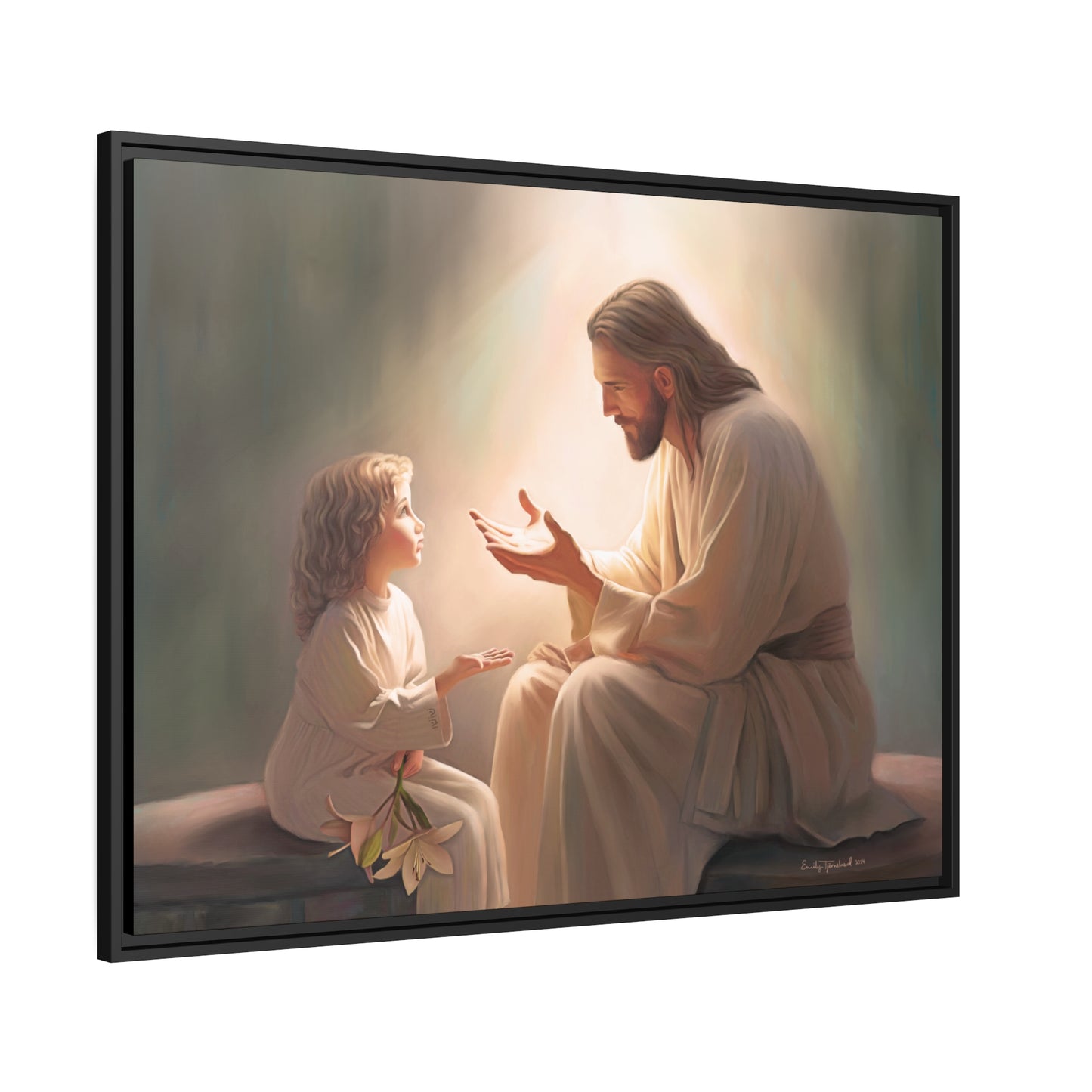 You Are The Light Fine Art Canvas Print, Picture of Jesus, Christian Gift, Christian Art, Jesus Christ Art with Child