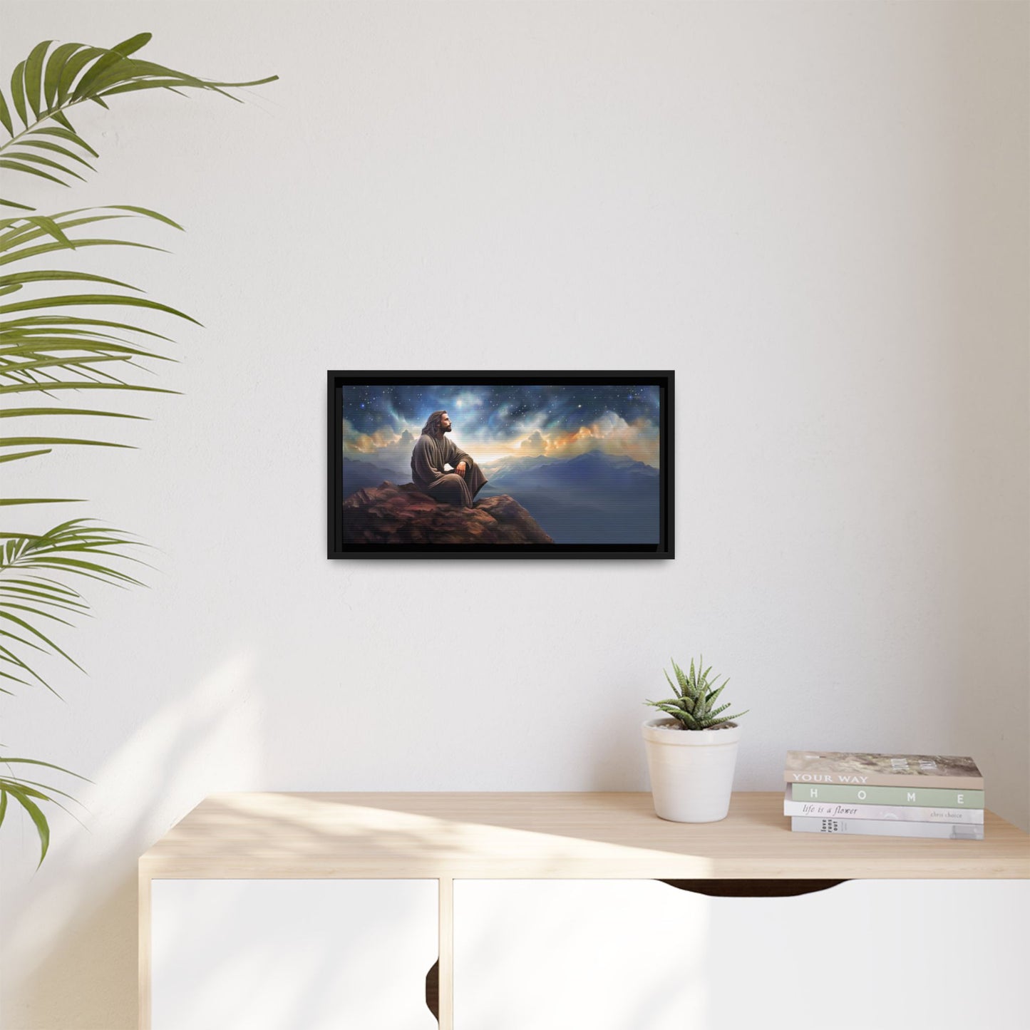 Jesus With The Stars, Framed Fine Art Canvas Print of Handmade Art, many sizes, Christian Art, Christian Gifts