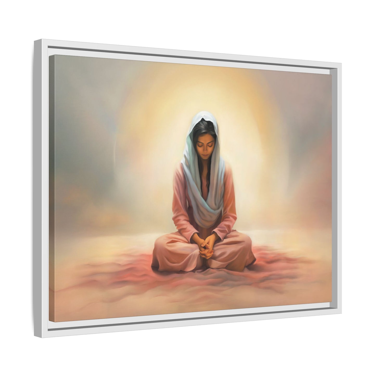 Stillness Canvas Print Artwork, Framed Wall Decor, Female Discipleship, Serene Stillness Painting, Multi-color Matte Picture