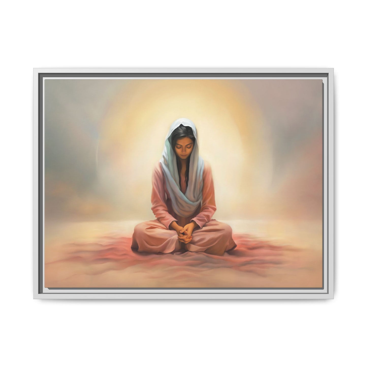 Stillness Canvas Print Artwork, Framed Wall Decor, Female Discipleship, Serene Stillness Painting, Multi-color Matte Picture