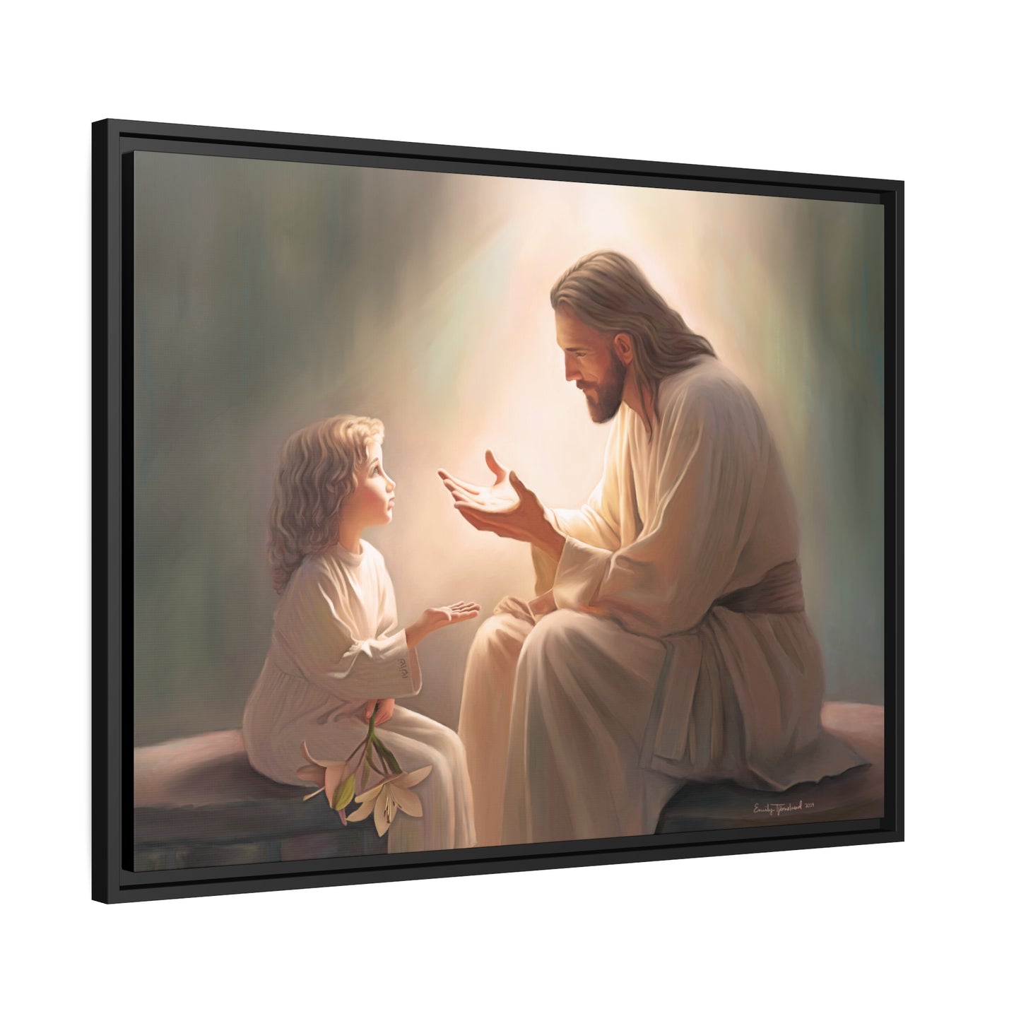 You Are The Light Fine Art Canvas Print, Picture of Jesus, Christian Gift, Christian Art, Jesus Christ Art with Child