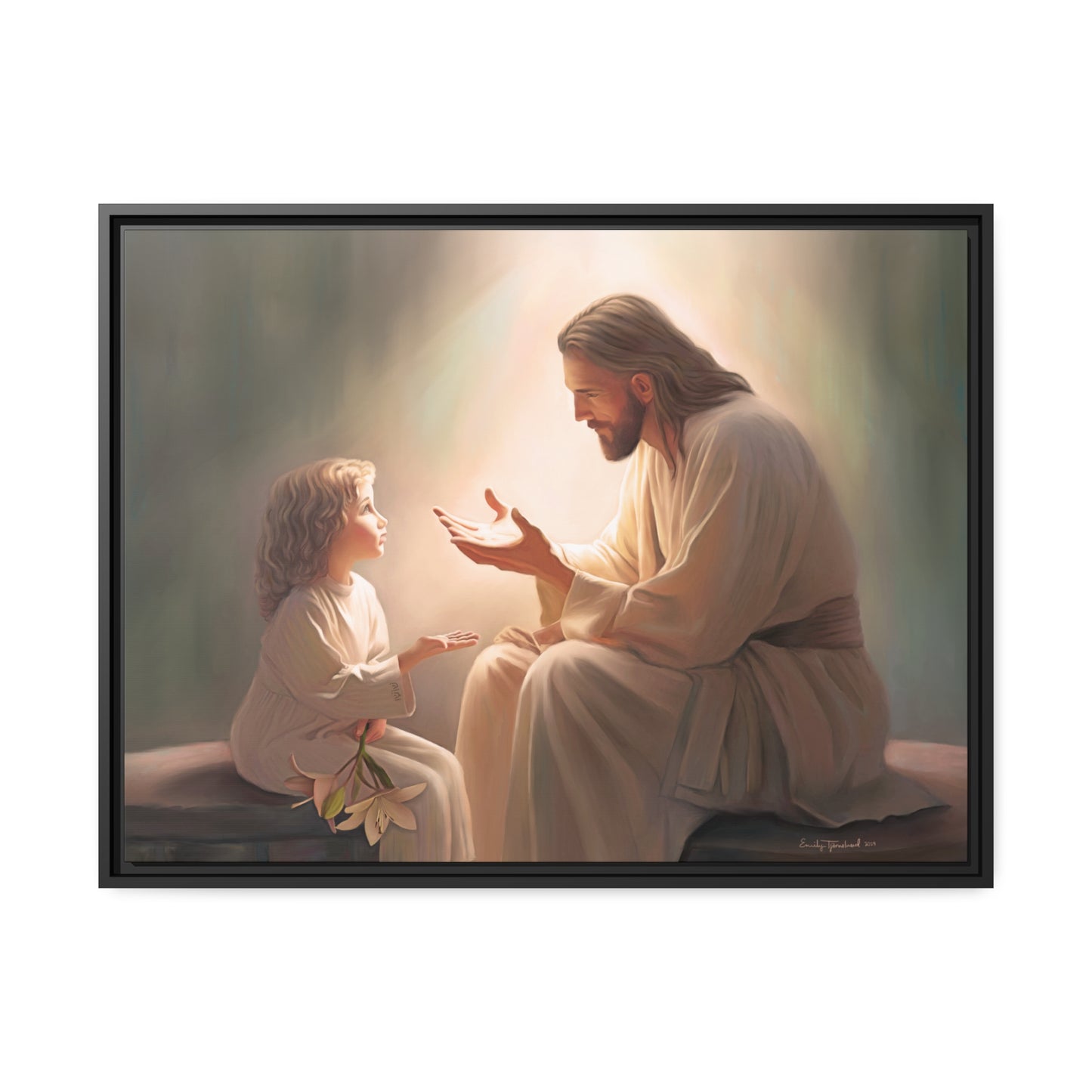 You Are The Light Fine Art Canvas Print, Picture of Jesus, Christian Gift, Christian Art, Jesus Christ Art with Child