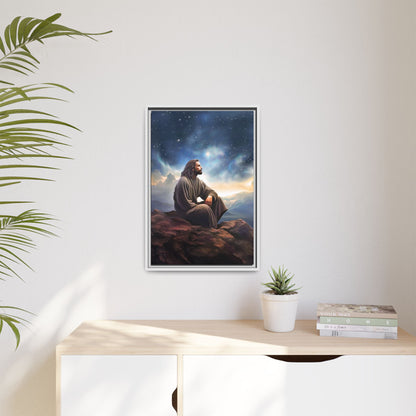 Jesus With The Stars, Framed Fine Art Canvas Print of Handmade Art, many sizes, Christian Art, Christian Gifts