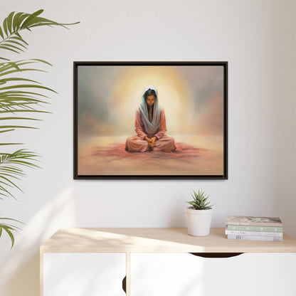 Stillness Christian Matte Canvas Print Artwork Framed, Female Discipleship Meditation Art, Stillness Artwork, Stillness Artwork, Framed (Multi-color)