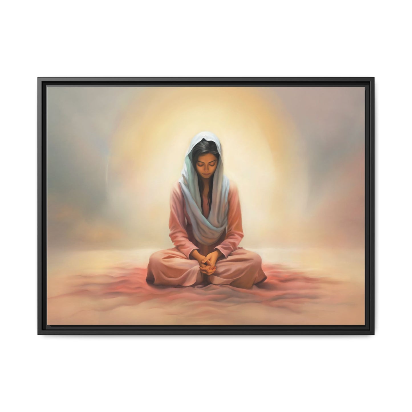 Stillness Canvas Print Artwork, Framed Wall Decor, Female Discipleship, Serene Stillness Painting, Multi-color Matte Picture