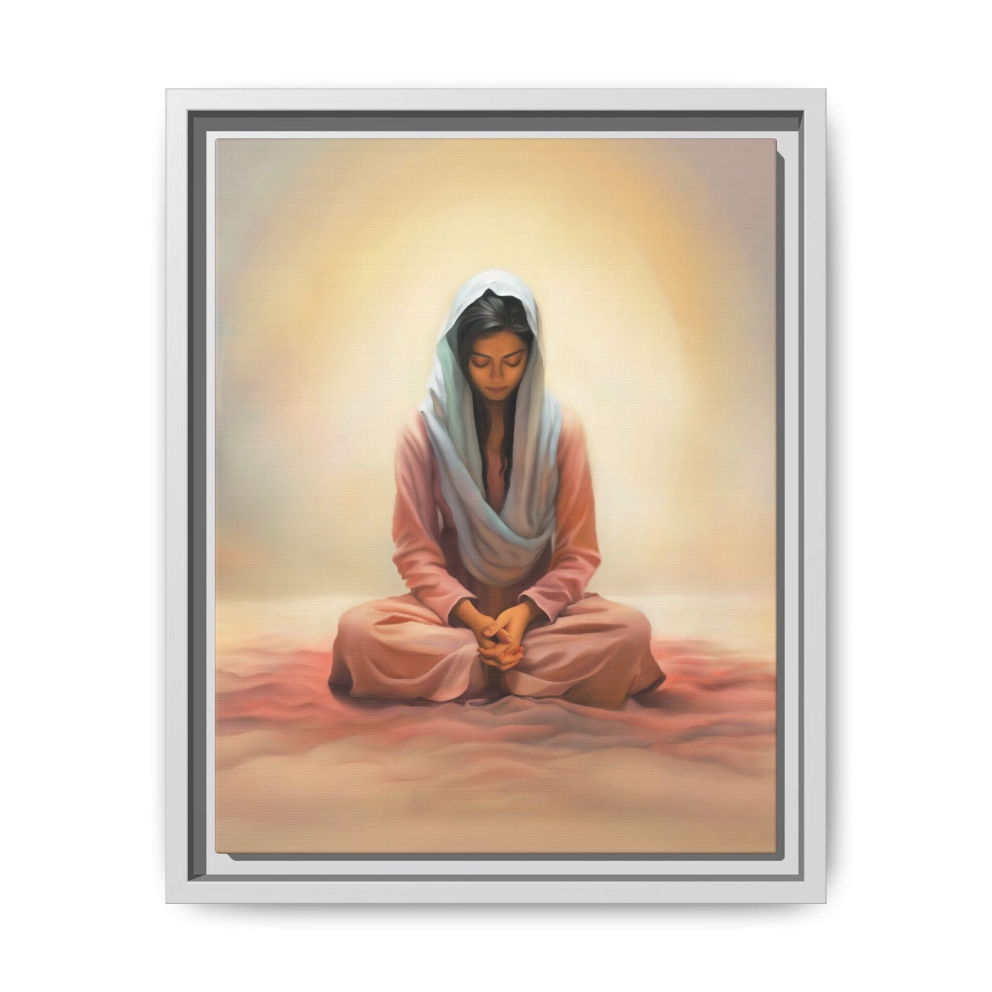 Stillness Canvas Print Artwork, Framed Wall Decor, Female Discipleship, Serene Stillness Painting, Multi-color Matte Picture