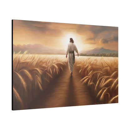 Called To Serve, Fine Art Canvas Print, Missionary Gift, many sizes, Jesus Christ walking through a wheat field, Christian Art