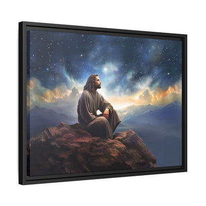 Jesus With The Stars, Framed Fine Art Canvas Print of Handmade Art, many sizes, Christian Art, Christian Gifts