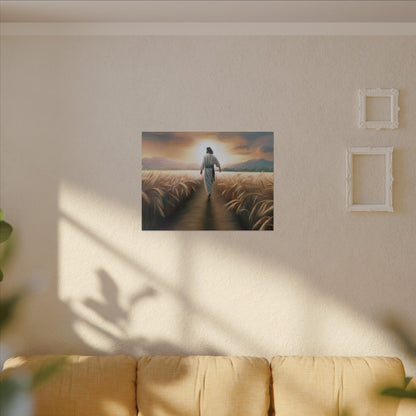 Called To Serve, Fine Art Canvas Print, Missionary Gift, many sizes, Jesus Christ walking through a wheat field, Christian Art