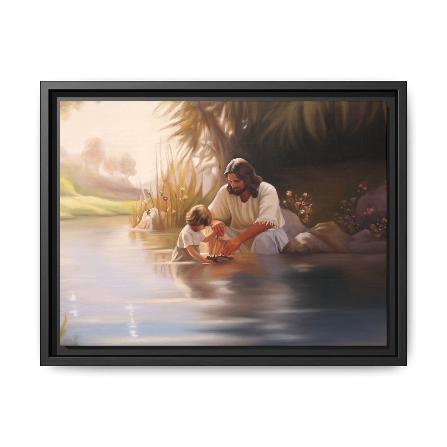 We Are His Children, Jesus Art Handmade art, Jesus Framed Artwork, Missionary Art, Canvas Print Wall Art Framed, Christian Art, Scenic and Landscape art