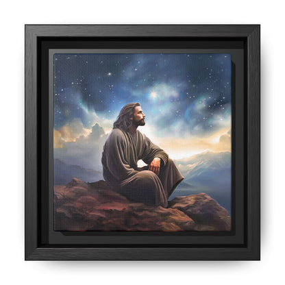 Jesus With The Stars, Framed Fine Art Canvas Print of Handmade Art, many sizes, Christian Art, Christian Gifts