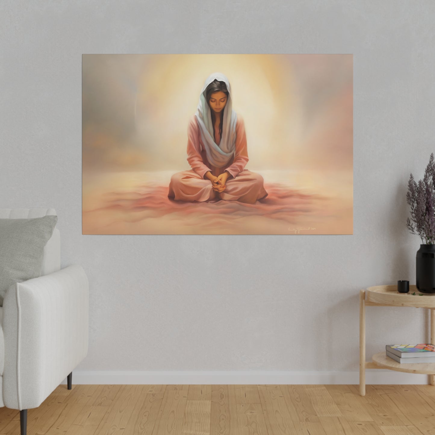 Stillness Fine Art Canvas Print, Spiritual Art, Gift for Her, Christian Artwork, Home Gift, Religious Artwork, Female Discipleship