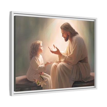 You Are The Light Fine Art Canvas Print, Framed, Picture of Jesus, Christian Gift, Christian Art, Jesus Christ Art with Child, Framed