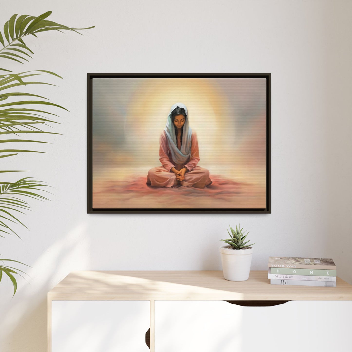 Stillness Canvas Print Artwork, Framed Wall Decor, Female Discipleship, Serene Stillness Painting, Multi-color Matte Picture