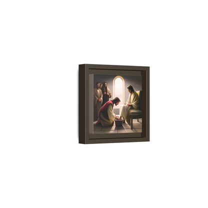 Jesus Washing Feet, Framed Canvas Print Art, Christ Washing Disciple's Feet, Christian Gift, Jesus Christ Serving Others, many sizes available