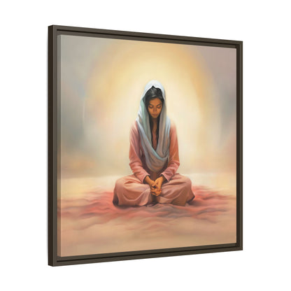 Stillness Christian Matte Canvas Print Artwork Framed, Female Discipleship Meditation Art, Stillness Artwork, Stillness Artwork, Framed (Multi-color)