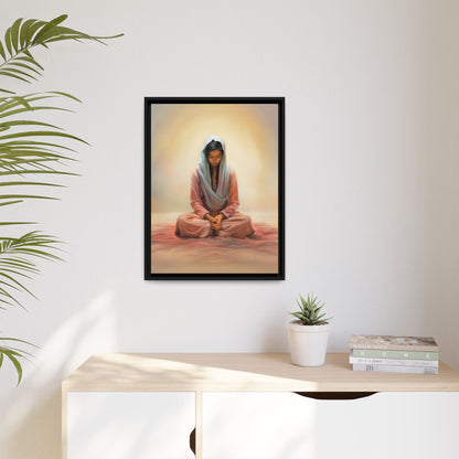 Stillness Canvas Print Artwork, Framed Wall Decor, Female Discipleship, Serene Stillness Painting, Multi-color Matte Picture