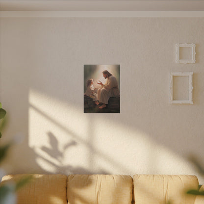 You Are The Light, fine art canvas print, Christian artwork, Jesus with a child, Jesus Christ with a little girl, Consider The Lillies