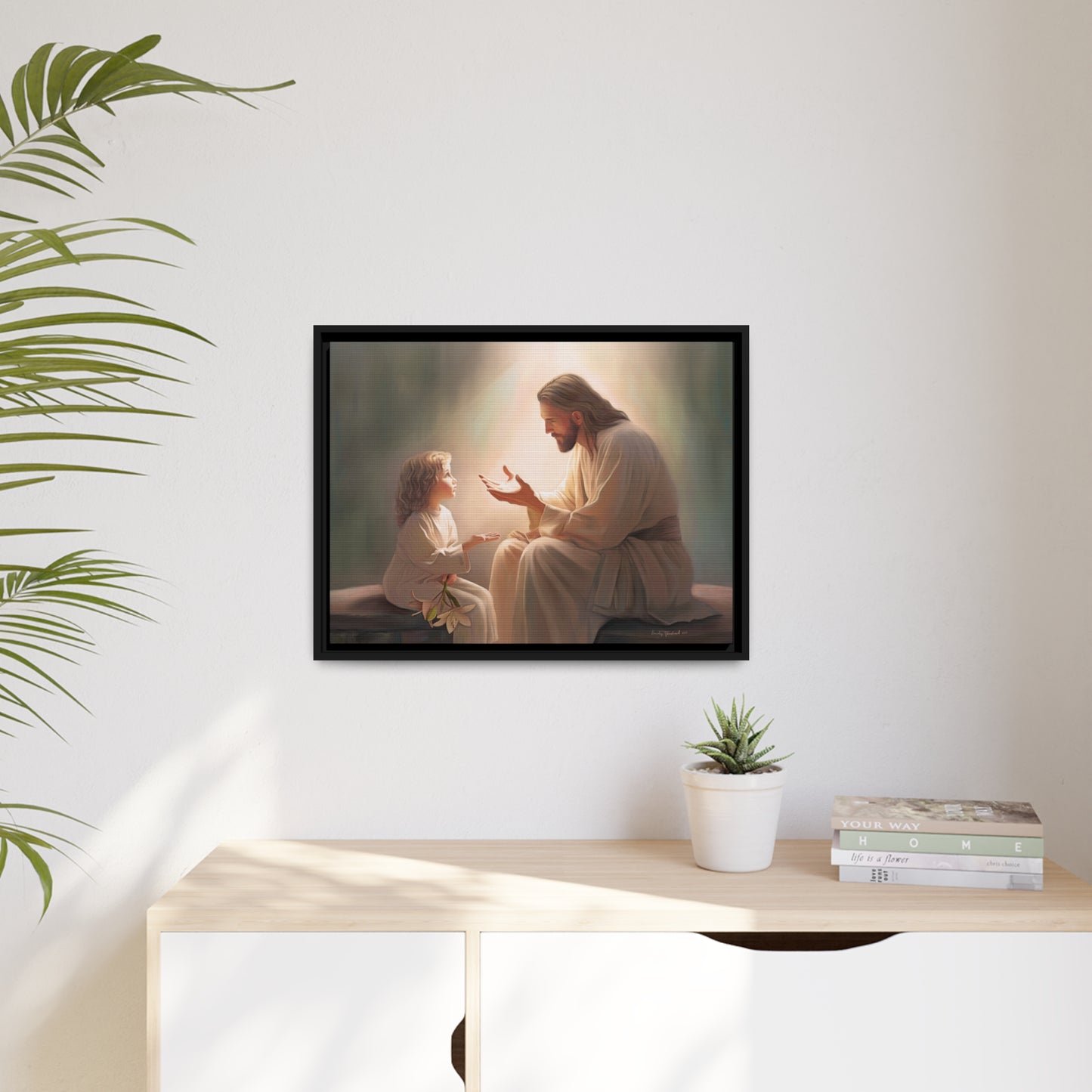 You Are The Light Fine Art Canvas Print, Picture of Jesus, Christian Gift, Christian Art, Jesus Christ Art with Child