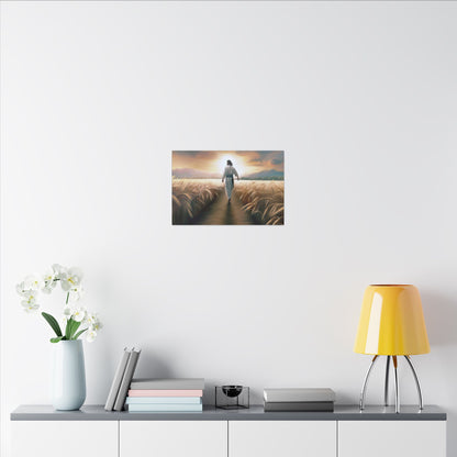 Called To Serve, Fine Art Canvas Print, Missionary Gift, many sizes, Jesus Christ walking through a wheat field, Christian Art