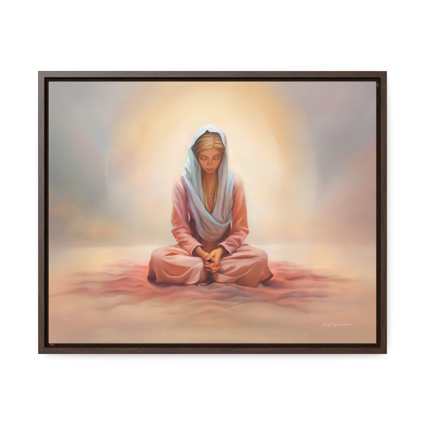 Stillness, Blonde, Fine Art Canvas Print, Beautiful Spiritual Artwork, Gift for Her, Female Discipleship