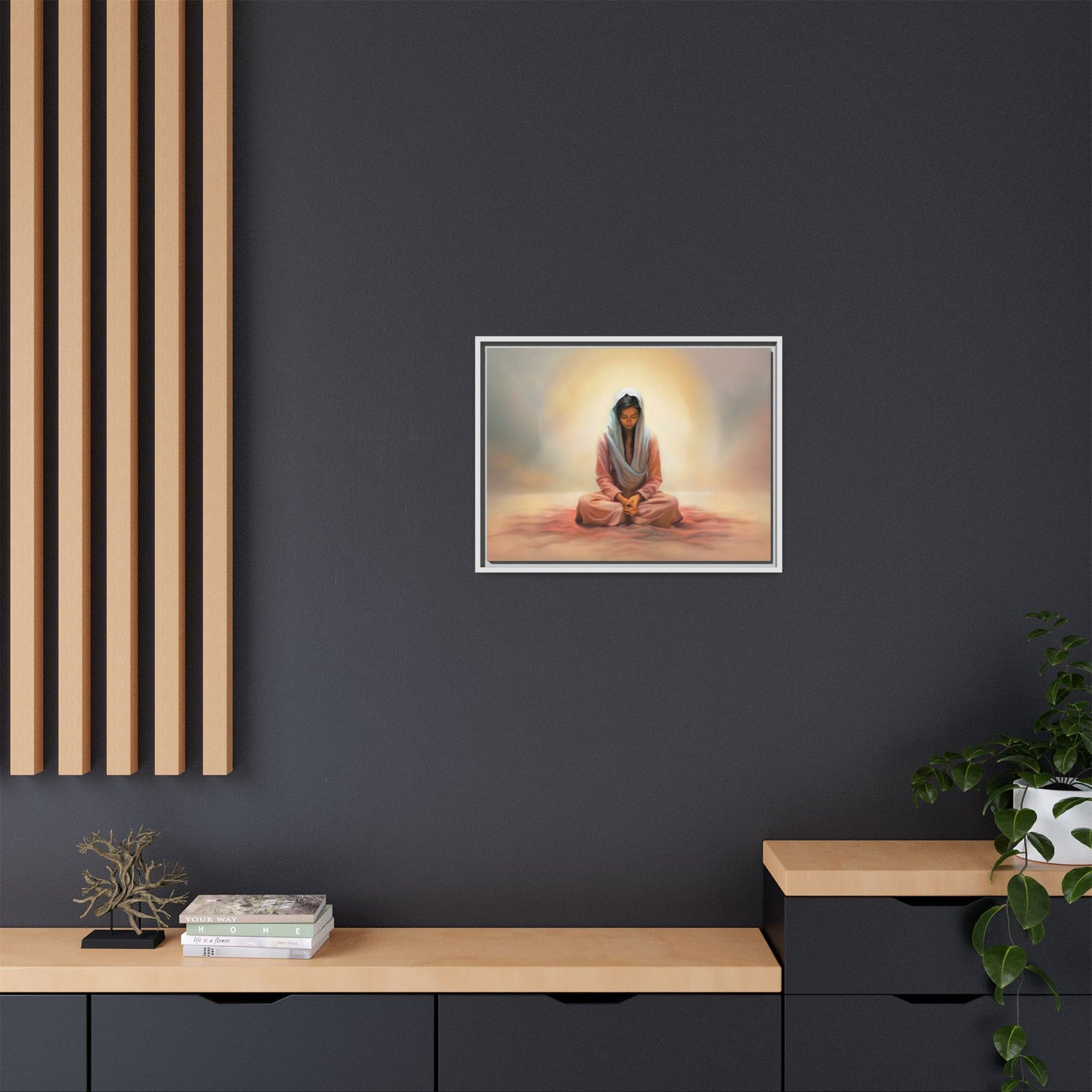 Stillness Canvas Print Artwork, Framed Wall Decor, Female Discipleship, Serene Stillness Painting, Multi-color Matte Picture