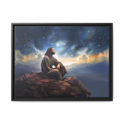 Jesus With The Stars, Framed Fine Art Canvas Print of Handmade Art, many sizes, Christian Art, Christian Gifts