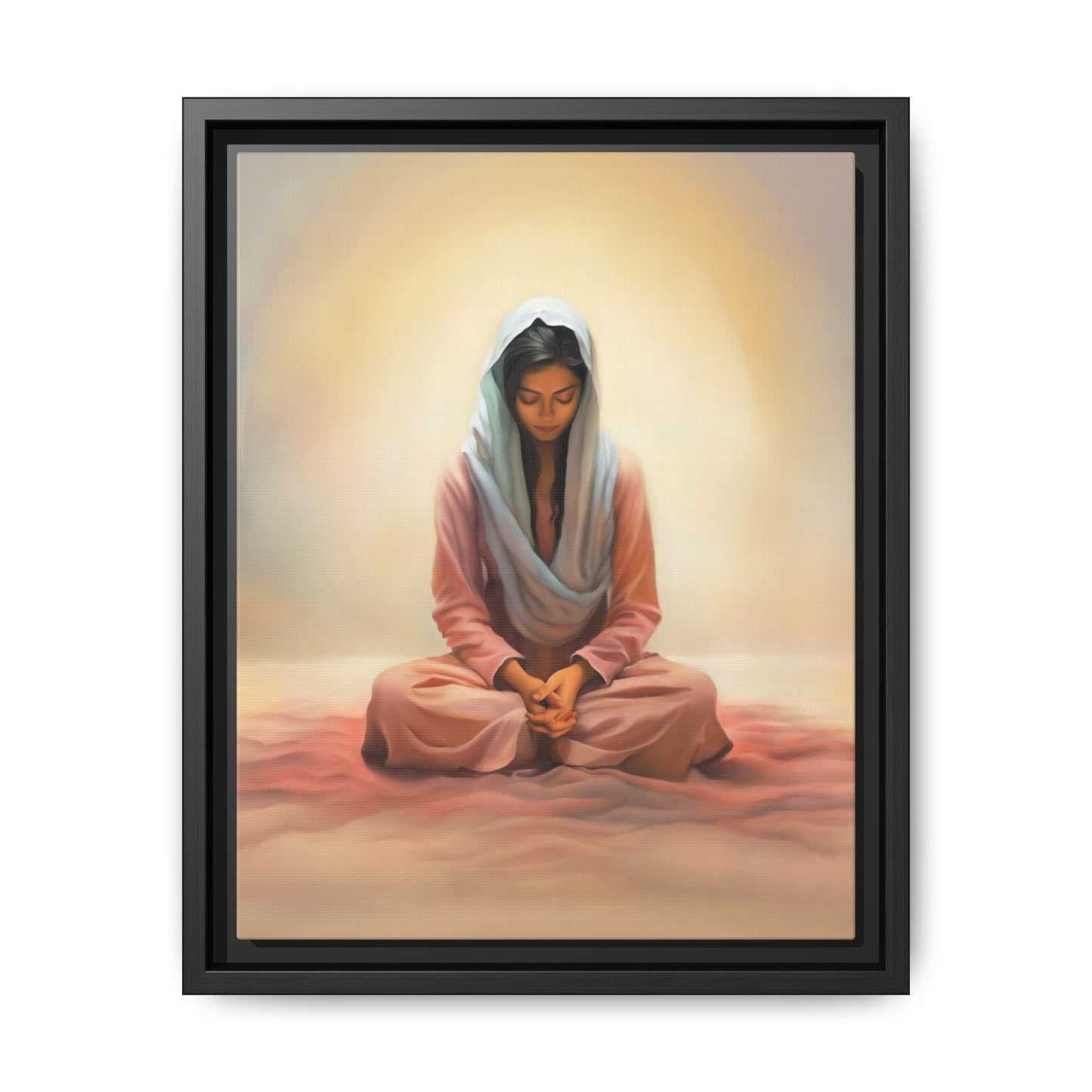 Stillness Canvas Print Artwork, Framed Wall Decor, Female Discipleship, Serene Stillness Painting, Multi-color Matte Picture
