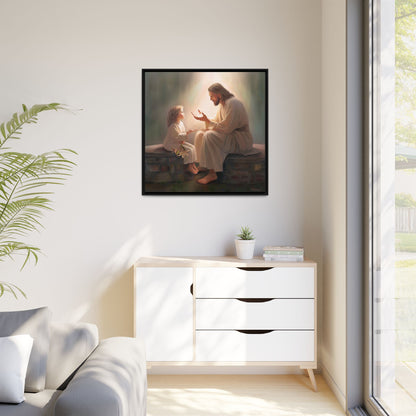 You Are The Light Fine Art Canvas Print, Framed, Picture of Jesus, Christian Gift, Christian Art, Jesus Christ Art with Child, Framed