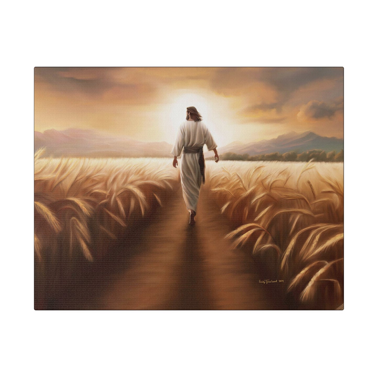 Called To Serve, Fine Art Canvas Print, Missionary Gift, many sizes, Jesus Christ walking through a wheat field, Christian Art