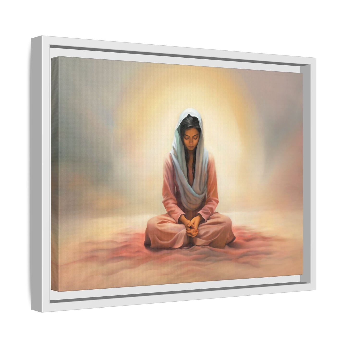 Stillness Canvas Print Artwork, Framed Wall Decor, Female Discipleship, Serene Stillness Painting, Multi-color Matte Picture