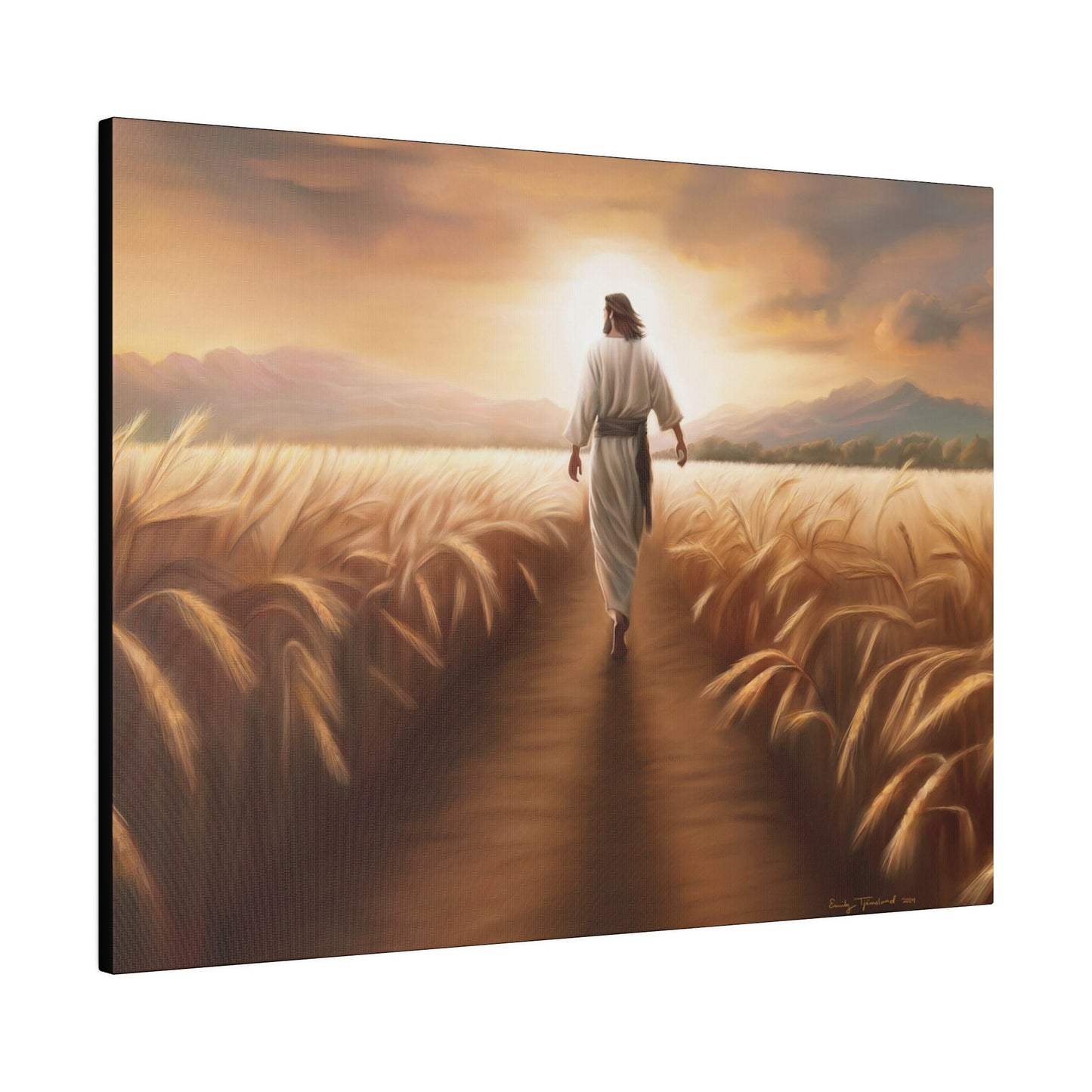 Called To Serve, Fine Art Canvas Print, Missionary Gift, many sizes, Jesus Christ walking through a wheat field, Christian Art