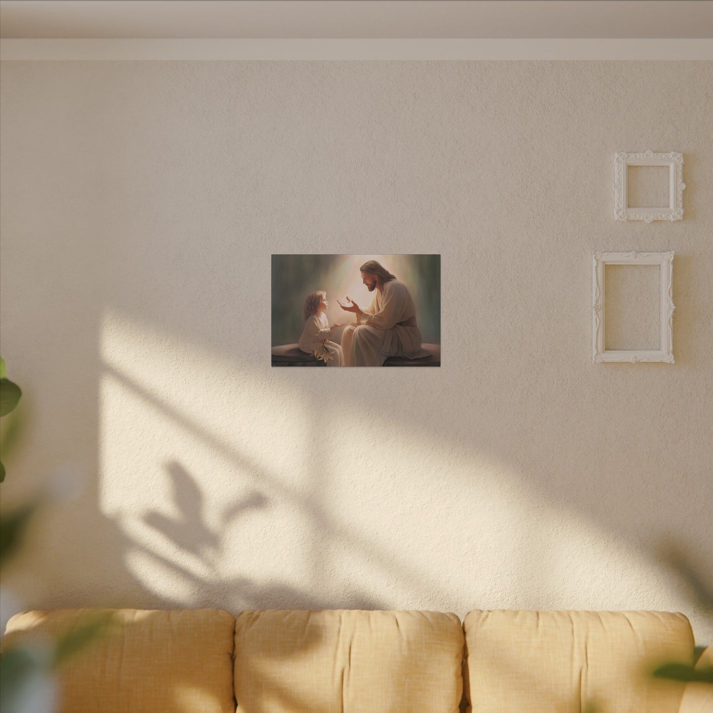 You Are The Light, fine art canvas print, Christian artwork, Jesus with a child, Jesus Christ with a little girl, Consider The Lillies