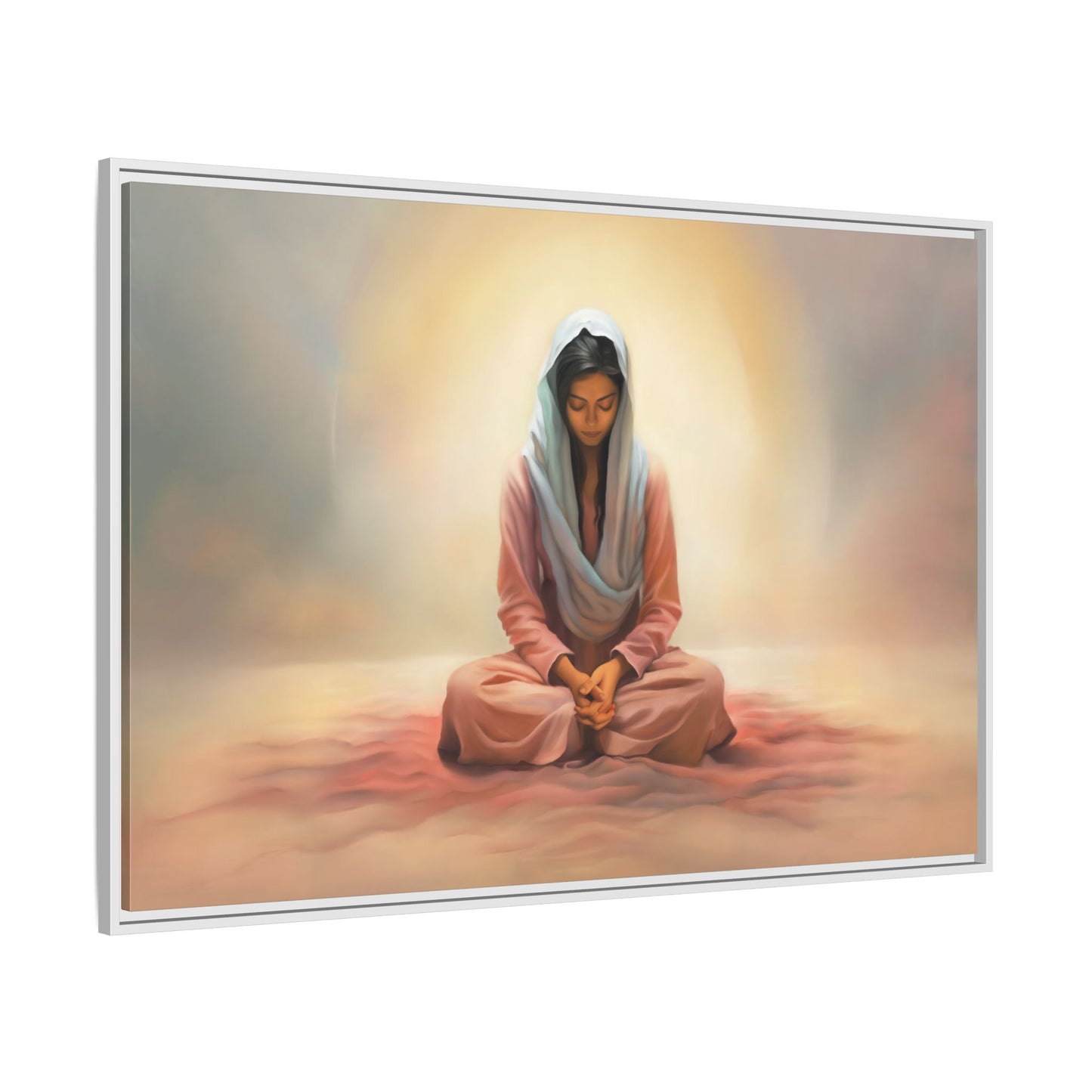 Stillness Canvas Print Artwork, Framed Wall Decor, Female Discipleship, Serene Stillness Painting, Multi-color Matte Picture