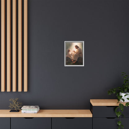 We are His Children, Fine Art Framed Canvas Print, Picture of Jesus, Jesus with a Child, Christian Gift, Christian Art, Jesus Christ Art with Child