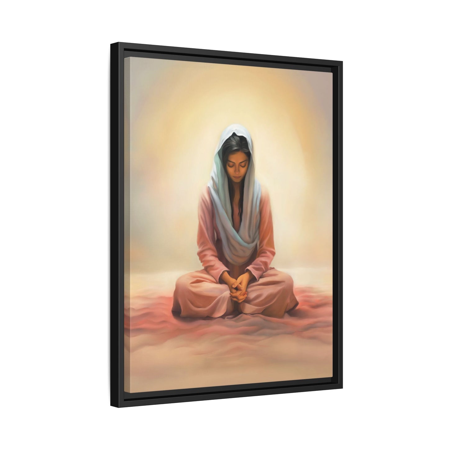 Stillness Canvas Print Artwork, Framed Wall Decor, Female Discipleship, Serene Stillness Painting, Multi-color Matte Picture