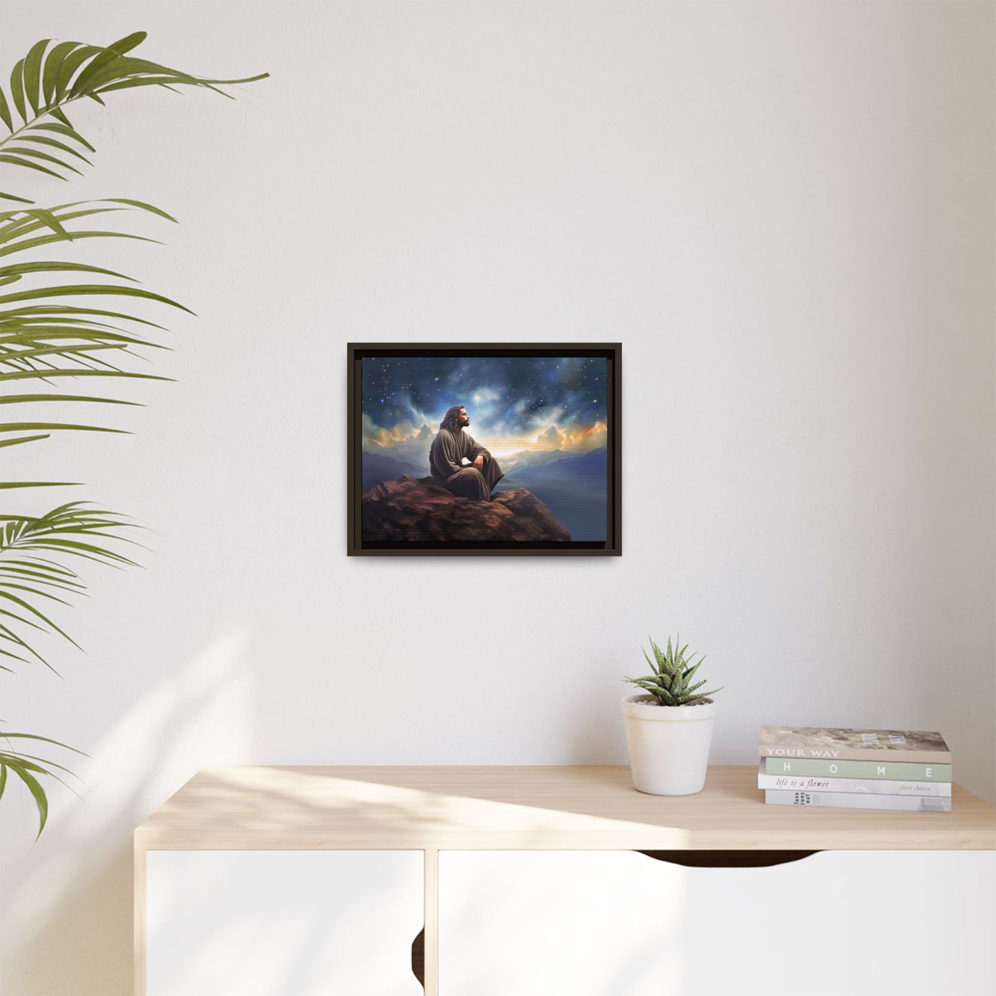 Jesus With The Stars, Framed Fine Art Canvas Print of Handmade Art, many sizes, Christian Art, Christian Gifts