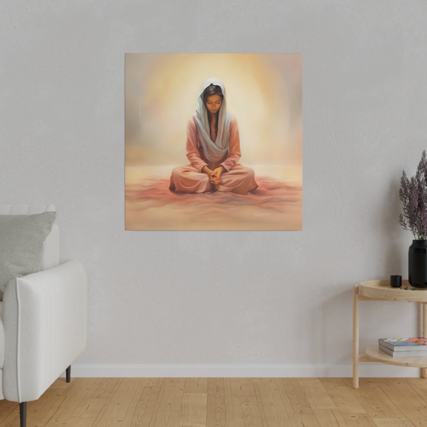 Stillness Fine Art Canvas Print, Spiritual Art, Gift for Her, Christian Artwork, Home Gift, Religious Artwork, Female Discipleship