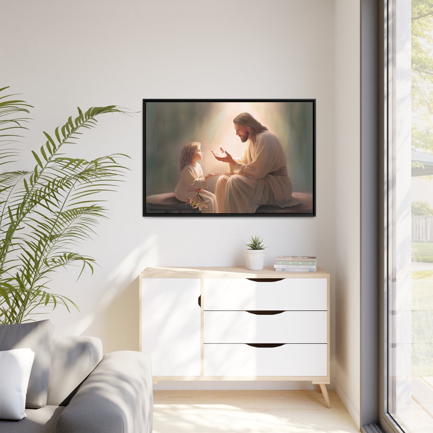 You Are The Light Fine Art Canvas Print, Picture of Jesus, Christian Gift, Christian Art, Jesus Christ Art with Child