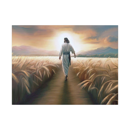 Called To Serve, Fine Art Canvas Print, Missionary Gift, many sizes, Jesus Christ walking through a wheat field, Christian Art