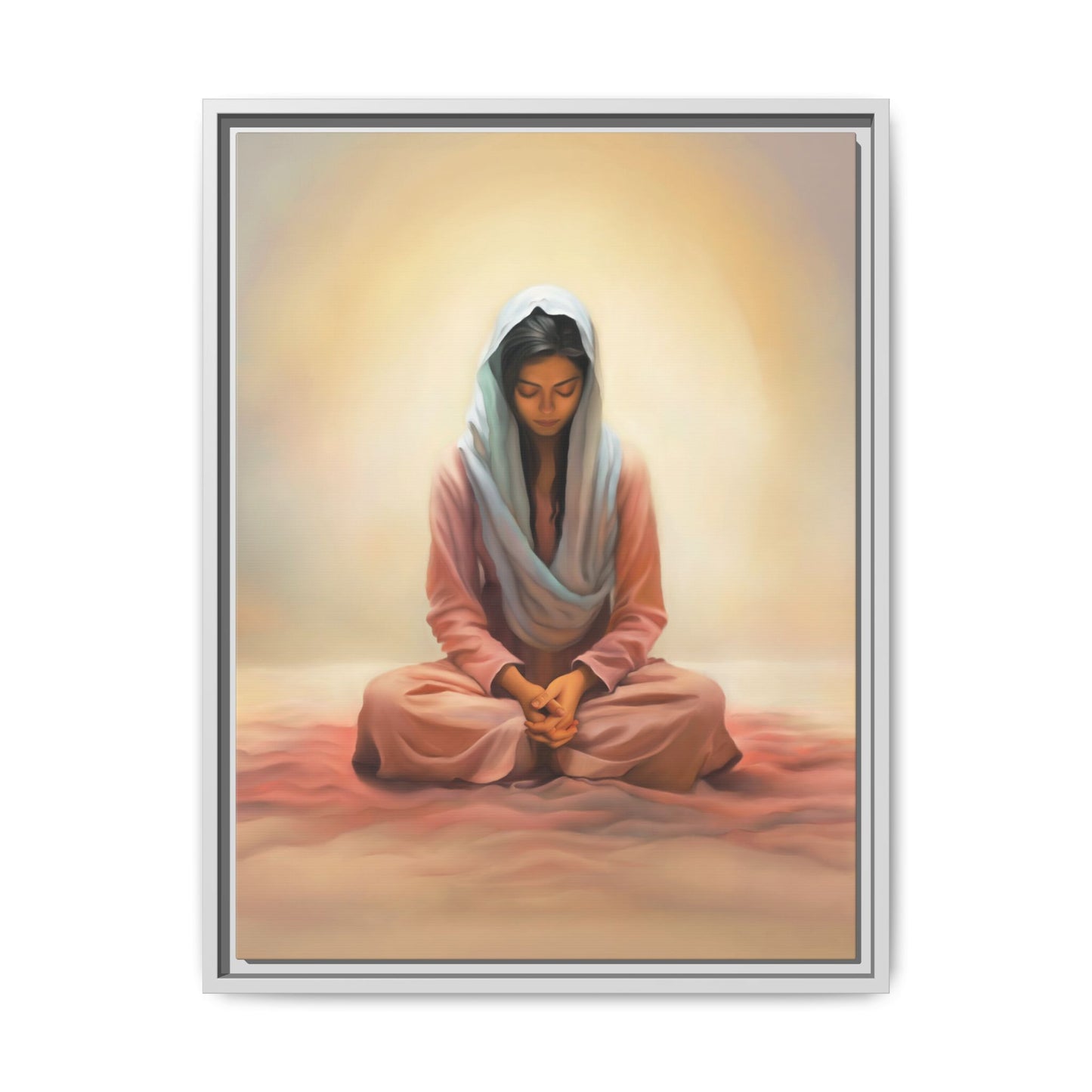 Stillness Canvas Print Artwork, Framed Wall Decor, Female Discipleship, Serene Stillness Painting, Multi-color Matte Picture