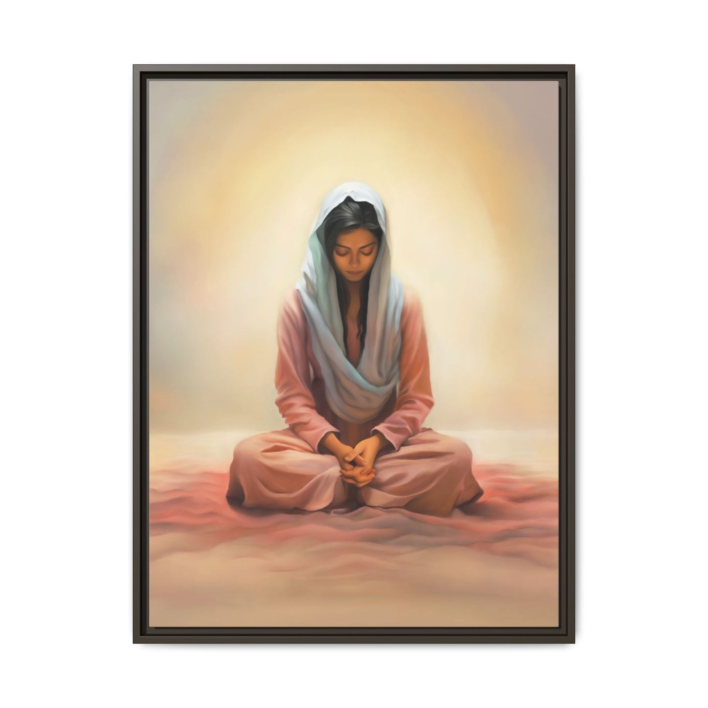 Stillness Canvas Print Artwork, Framed Wall Decor, Female Discipleship, Serene Stillness Painting, Multi-color Matte Picture