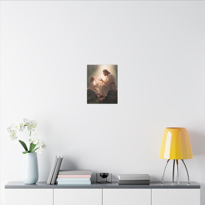You Are The Light, fine art canvas print, Christian artwork, Jesus with a child, Jesus Christ with a little girl, Consider The Lillies
