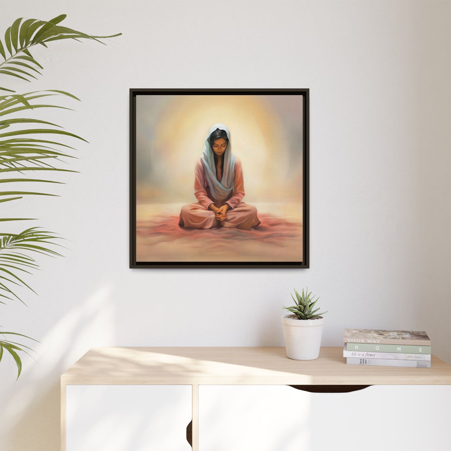 Stillness Canvas Print Artwork, Framed Wall Decor, Female Discipleship, Serene Stillness Painting, Multi-color Matte Picture