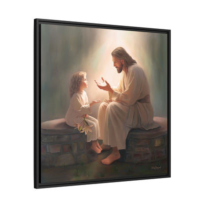 You Are The Light Fine Art Canvas Print, Framed, Picture of Jesus, Christian Gift, Christian Art, Jesus Christ Art with Child, Framed